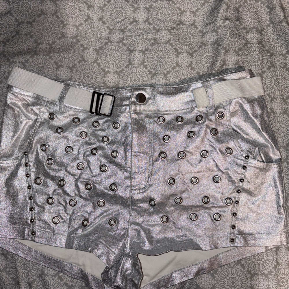 Silver Studded Women's Shorts for Austin Powers Fembot Costume - Custom Made